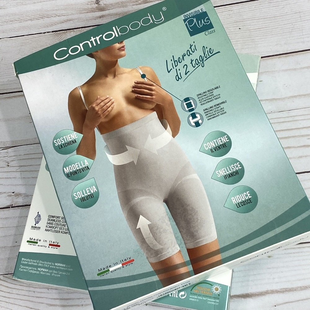 Firm Compression High Waisted Long Short Strap Controlbody 410604 Black